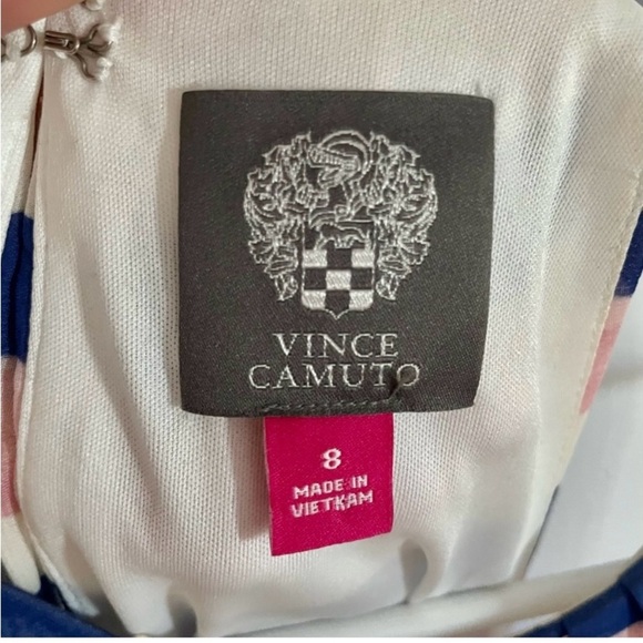 Vince Camuto Women’s High Low Colorful Striped Halter Neck Flowy Maxi Dress Sz 8 - Picture 9 of 10